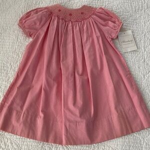 Strasburg Pink Check Smocked Dress-Staining, 18 Months